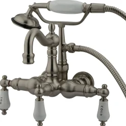 Hot Vintage 3-3/8" Spread Wall Mount Clawfoot Tub Filler with Hand Shower Tub Faucets