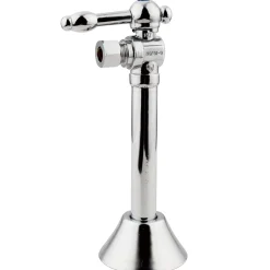 Outlet Vintage 1/2" Sweat, 3/8" OD Compression Angle Shut-off Valve with 5" Extension in Polished Chrome Toilet Parts