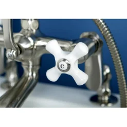 Discount Vintage 3" to 12" Classic Deck Mount Clawfoot Tub Filler with Hand Shower Tub Faucets