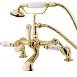 New Vintage 3" to 12" Classic Deck Mount Clawfoot Tub Filler Faucet with Hand Shower Tub Faucets