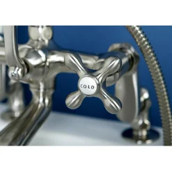 Best Vintage 3" to 12" Spread Deck Mount Clawfoot Tub Filler with Hand Shower Tub Faucets
