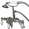 Vintage 3-3/8" to 8-3/8" Spread Deck Mount Clawfoot Tub Filler with Hand Shower Tub Faucets