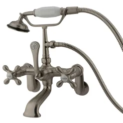 Clearance Vintage 3-3/8" to 11" Spread Wall Mount Clawfoot Tub Filler Faucet with Hand Shower Tub Faucets