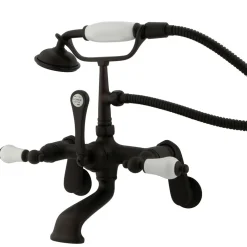 Hot Vintage 3-3/8" to 11" Wall Mount Clawfoot Tub Filler Faucet with Hand Shower Tub Faucets