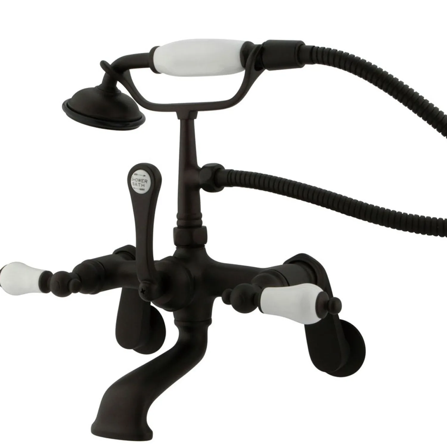 Hot Vintage 3-3/8" to 11" Wall Mount Clawfoot Tub Filler Faucet with Hand Shower Tub Faucets