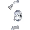 Hot Vintage Trim Only for Single Handle Tub and Shower Faucet in Polished Chrome Tub & Shower Sets