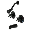 Online Vintage Twin Handles Tub Shower Faucet in Matte Black Tub & Shower Sets