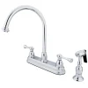 Discount Vintage Two Handle 8" Kitchen Faucet with Brass Sprayer Faucets With Side Spray