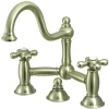 Online Vintage Two-Handle Lavatory Bridge Faucet in Satin Nickel 8" Widespread