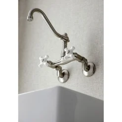 Clearance Vintage Wall Mount 6-Inch Adjustable Center Kitchen Faucet Wall Mounted Kitchen Faucets