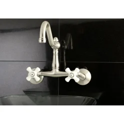 Clearance Vintage Wall Mount 6-Inch Adjustable Center Kitchen Faucet Wall Mounted Kitchen Faucets