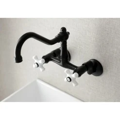 Clearance Vintage Wall Mount 6-Inch Adjustable Center Kitchen Faucet Wall Mounted Kitchen Faucets