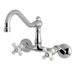 Clearance Vintage Wall Mount 6-Inch Adjustable Center Kitchen Faucet Wall Mounted Kitchen Faucets