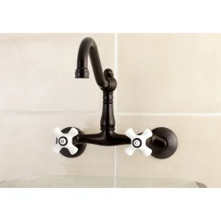 Clearance Vintage Wall Mount 6-Inch Adjustable Center Kitchen Faucet Wall Mounted Kitchen Faucets