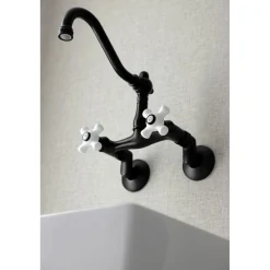 Clearance Vintage Wall Mount 6-Inch Adjustable Center Kitchen Faucet Wall Mounted Kitchen Faucets