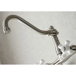 Clearance Vintage Wall Mount 6-Inch Adjustable Center Kitchen Faucet Wall Mounted Kitchen Faucets