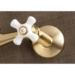 Clearance Vintage Wall Mount 6-Inch Adjustable Center Kitchen Faucet Wall Mounted Kitchen Faucets