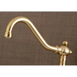 Clearance Vintage Wall Mount 6-Inch Adjustable Center Kitchen Faucet Wall Mounted Kitchen Faucets