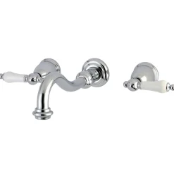New Vintage Wall Mount 2-Handle Bathroom Faucet Wall Mount