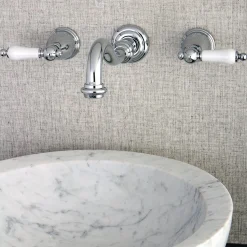 New Vintage Wall Mount 2-Handle Bathroom Faucet Wall Mount