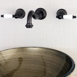 New Vintage Wall Mount 2-Handle Bathroom Faucet Wall Mount