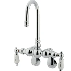 Hot Vintage Wall Mount Classic Clawfoot Tub Filler with 3-3/8" Spread Tub Faucets