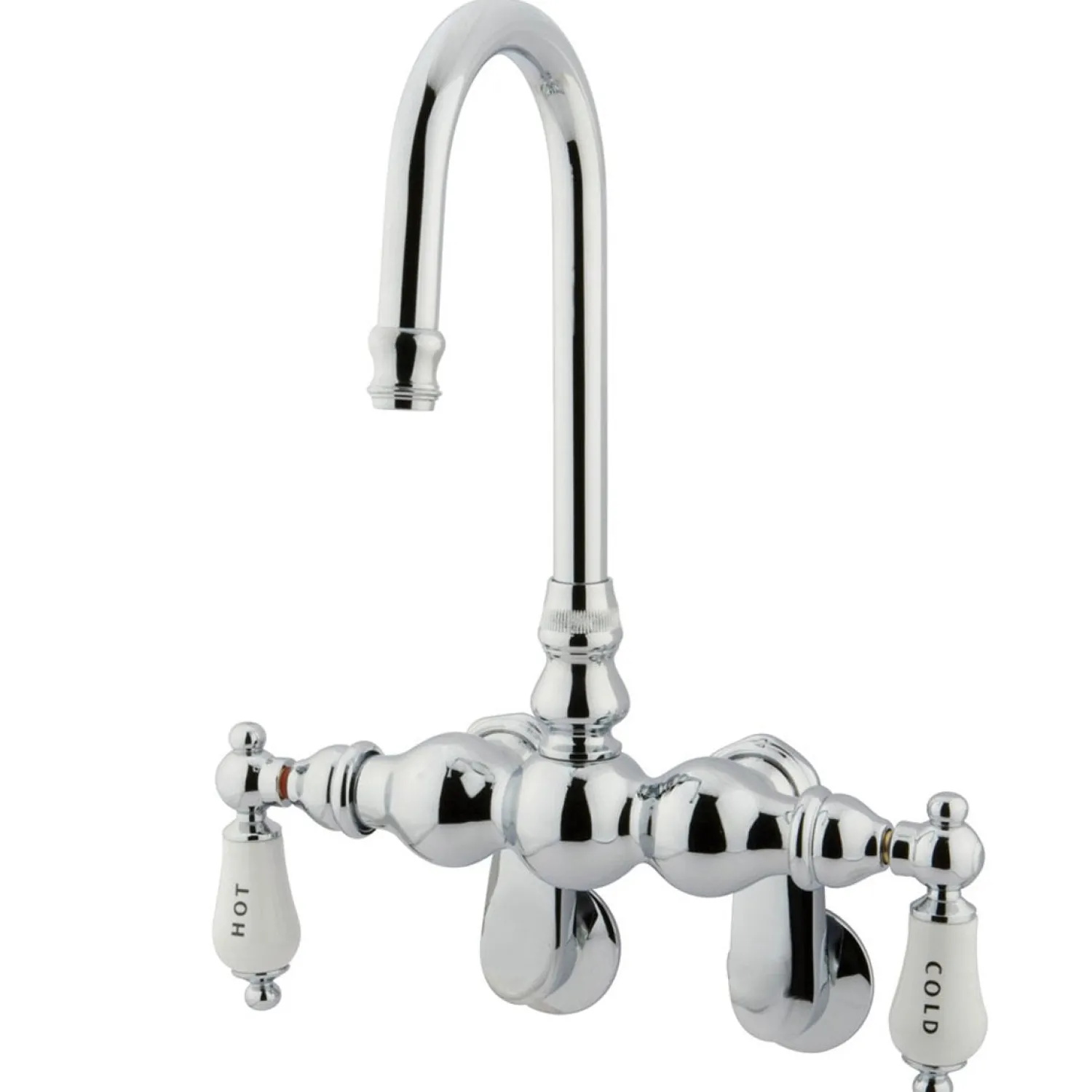 Hot Vintage Wall Mount Classic Clawfoot Tub Filler with 3-3/8" Spread Tub Faucets