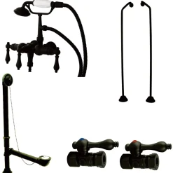 Discount Vintage Wall Mount Down Spout Clawfoot Tub Faucet Package Tub Faucets