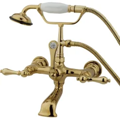 Online Vintage 7" Wall Mount Clawfoot Tub Filler with Hand Shower Tub Faucets