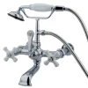 Sale Vintage Wall Mount 7" Spread Classic Clawfoot Tub Filler Faucet with Hand Shower Tub Faucets