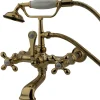 Best Vintage Wall Mount 7" Spread Clawfoot Tub Filler Faucet with Hand Shower Tub Faucets