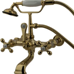 Best Vintage Wall Mount 7" Spread Clawfoot Tub Filler Faucet with Hand Shower Tub Faucets