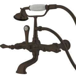 Best Vintage Wall Mount Clawfoot Tub Filler Faucet with Hand Shower and with 7