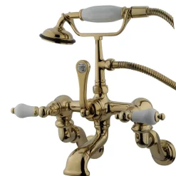 Hot Vintage Wall Mount Adjustable 3-3/8" - 10" Center Classic Clawfoot Tub Filler with Hand Shower Tub Faucets