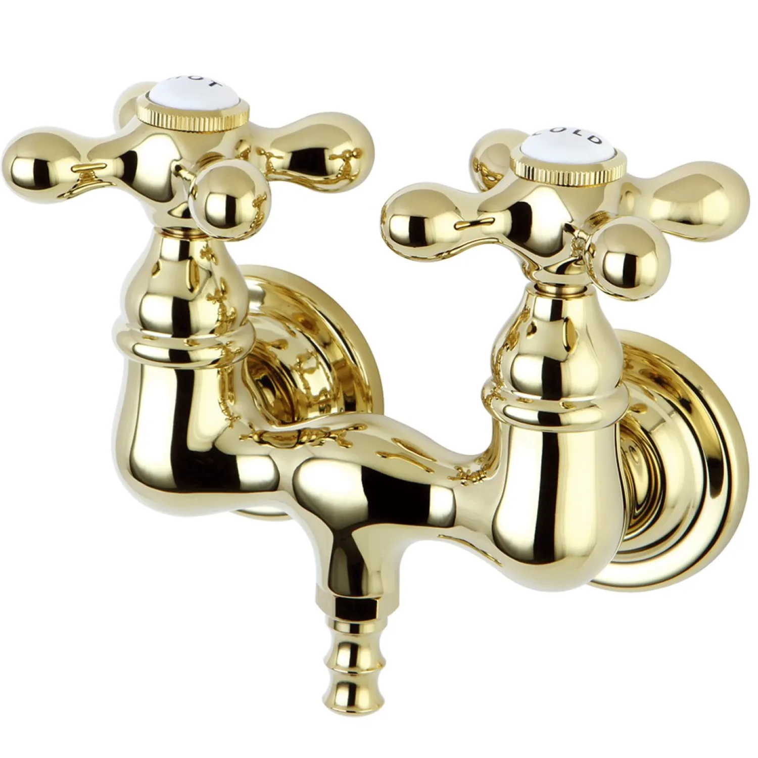 Hot Vintage Wall Mount 3-3/8" Brass Clawfoot Tub Filler Tub Faucets