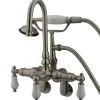 New Vintage Wall Mount 3-3/8" - 9" Adjustable Center Classic Clawfoot Tub Filler with Hand Shower Tub Faucets