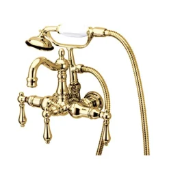 Discount Vintage 3-3/8" Wall Mount Clawfoot Tub Filler with Hand Shower Tub Faucets
