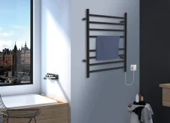 New Wall Mount Hardwired or Plug-In Towel Warmer in Matte Black Towel Warmers|Towel Warmers