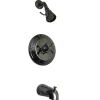Water Onyx NB3630AX Pressure Balanced Tub and Shower Faucet with Metal Cross Handle Tub & Shower Sets