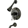 Best Water Onyx NB36300PL Pressure Balanced Tub and Shower Faucet with Porcelain Lever Handle and Vintage Spout Tub & Shower Sets