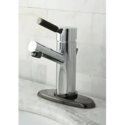 Hot Water Onyx Single Lever Lavatory Faucet with Brass Pop Up 4