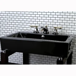 New Water Onyx Widespread Lavatory Faucet with Brass Pop-up Drain 8