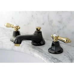 New Water Onyx Widespread Lavatory Faucet with Brass Pop-up Drain 8
