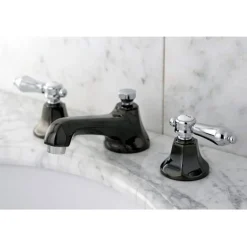 New Water Onyx Widespread Lavatory Faucet with Brass Pop-up Drain 8