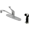 Hot Water Saving Chatham Centerset Kitchen Faucet with Single Lever Handle and Black Side Sprayer Faucets With Side Spray