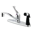 Hot Water Saving Chatham Centerset Kitchen Faucet with Single Lever Handle and Black Deck Sprayer Faucets With Side Spray