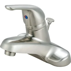 Online Water Saving Chatham Centerset Lavatory Faucet with Single Lever Handle and Brass Pop-up 4" Center Set