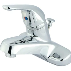 Best Water Saving Chatham Centerset Lavatory Faucet with Single Lever Handle and ABS Pop-up 4" Center Set