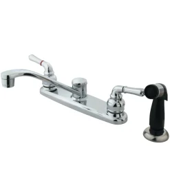 New Water Saving Magellan Centerset Kitchen Faucet with Lever Handles and Sprayer Faucets With Side Spray