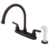 Hot Water Saving Magellan Centerset Kitchen Faucet with White Sprayer Faucets With Side Spray